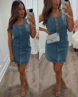 OUT TO BRUNCH DENIM DRESS