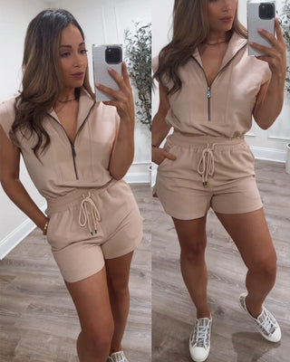 ICED COFFEE COLLARED ROMPER