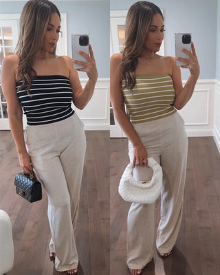 SUNNY STRAPLESS STRIPE TOP