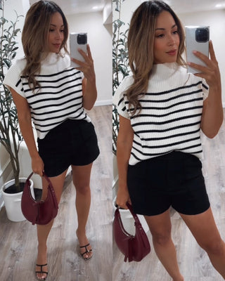 YAZMINE STRIPED SWEATER TOP