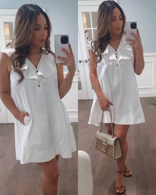 DAISY V-NECK MINI DRESS